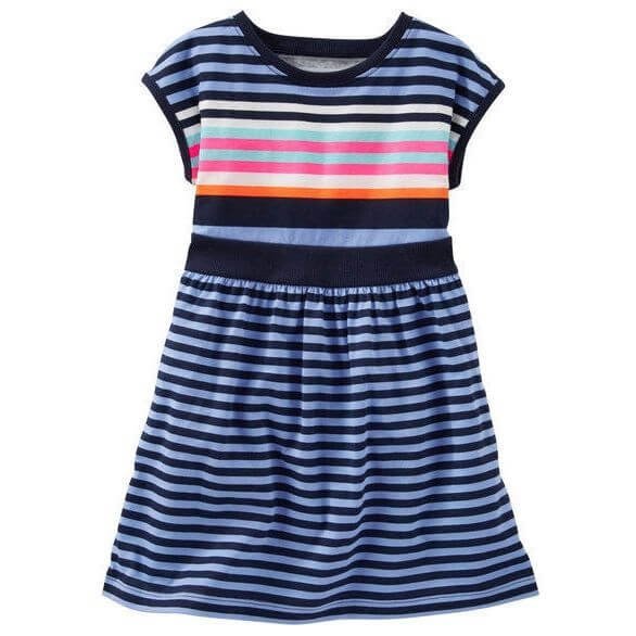 Carter's blue and store white striped dress